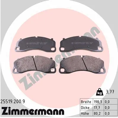 Brake Pad Set, disc brake (25519.200.9)