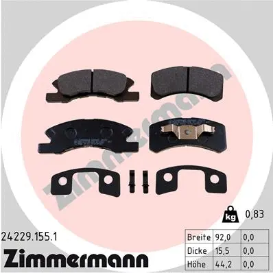 Brake Pad Set, disc brake (24229.155.1)