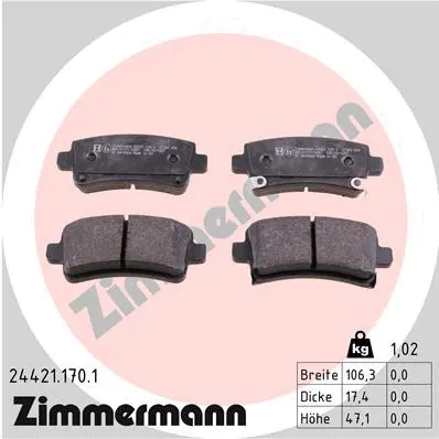 Brake Pad Set, disc brake (24421.170.1)