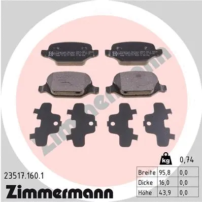 Brake Pad Set, disc brake (23517.160.1)