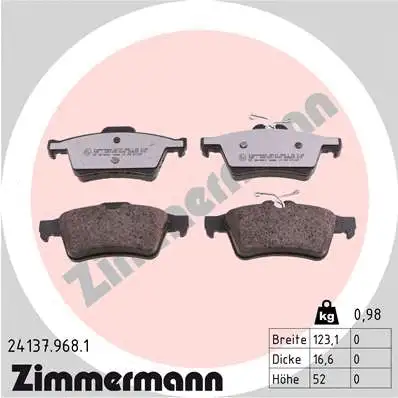 Brake Pad Set, disc brake (24137.968.1)