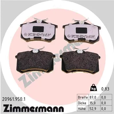 Brake Pad Set, disc brake (20961.950.1)