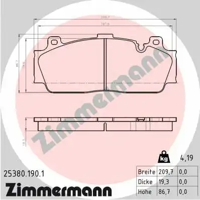 Brake Pad Set, disc brake (25380.190.1)