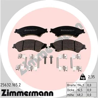 Brake Pad Set, disc brake (25632.165.2)