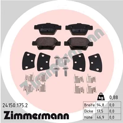 Brake Pad Set, disc brake (24150.175.2)