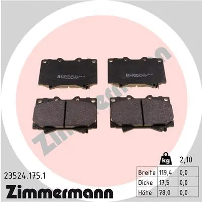Brake Pad Set, disc brake (23524.175.1)