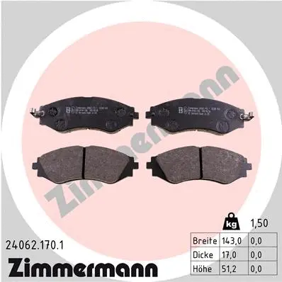 Brake Pad Set, disc brake (24062.170.1)