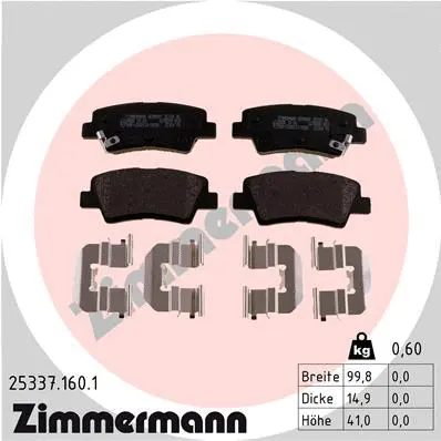 Brake Pad Set, disc brake (25337.160.1)