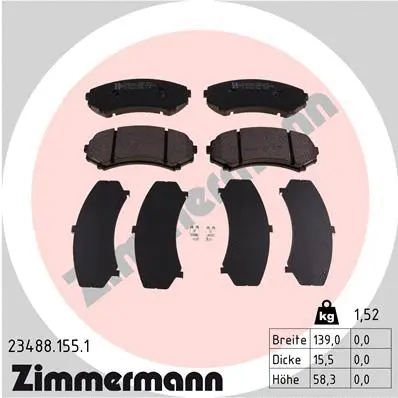Brake Pad Set, disc brake (23488.155.1)