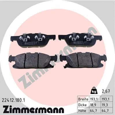 Brake Pad Set, disc brake (22412.180.1)