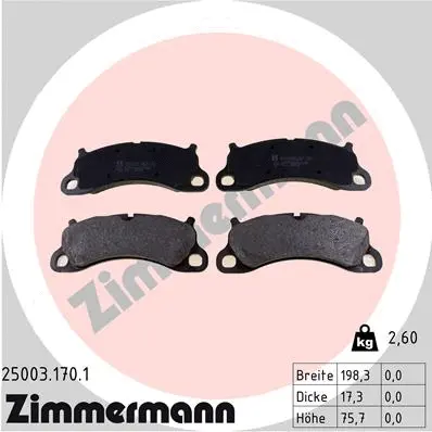 Brake Pad Set, disc brake (25003.170.1)