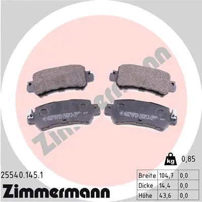 Brake Pad Set, disc brake (25540.145.1)