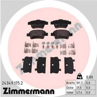 Brake Pad Set, disc brake (24349.175.2)