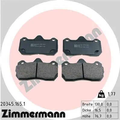 Brake Pad Set, disc brake (20345.165.1)
