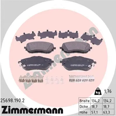 Brake Pad Set, disc brake (25698.190.2)