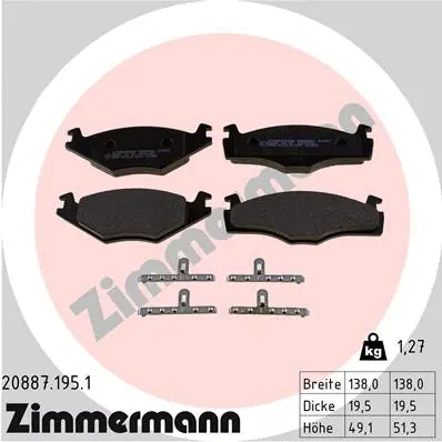 Brake Pad Set, disc brake (20887.195.1)
