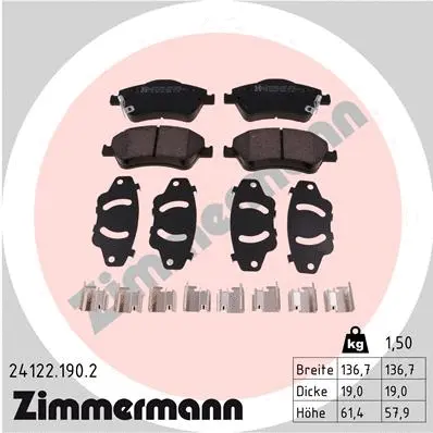 Brake Pad Set, disc brake (24122.190.2)
