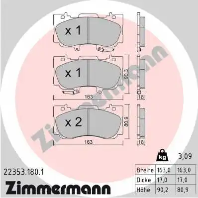 Brake Pad Set, disc brake (22353.180.1)