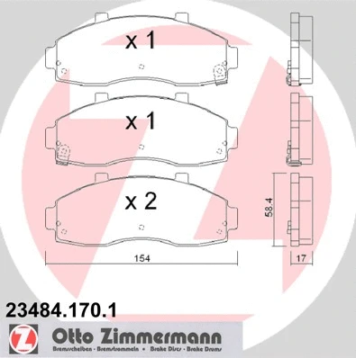 Brake Pad Set, disc brake (23484.170.1)