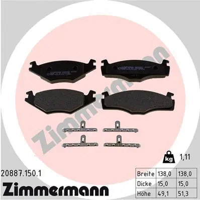 Brake Pad Set, disc brake (20887.150.1)