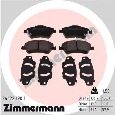 Brake Pad Set, disc brake (24122.190.1)