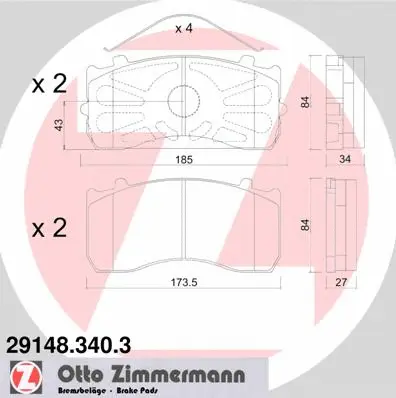 Brake Pad Set, disc brake (29148.340.3)