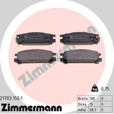 Brake Pad Set, disc brake (21703.150.1)