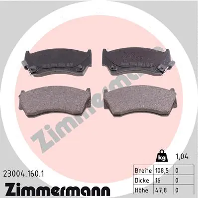 Brake Pad Set, disc brake (23004.160.1)