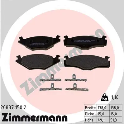 Brake Pad Set, disc brake (20887.150.2)
