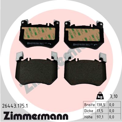 Brake Pad Set, disc brake (26443.175.1)