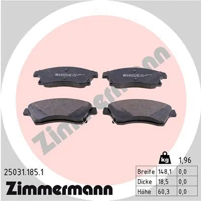 Brake Pad Set, disc brake (25031.185.1)