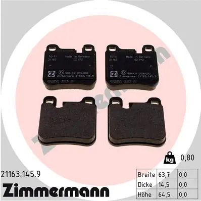 Brake Pad Set, disc brake (21163.145.9)