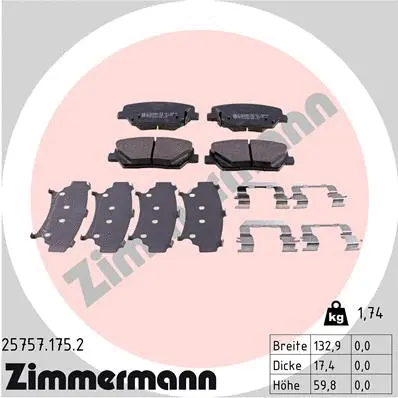 Brake Pad Set, disc brake (25757.175.2)