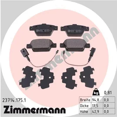 Brake Pad Set, disc brake (23714.175.1)