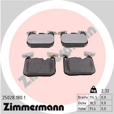 Brake Pad Set, disc brake (25028.180.1)