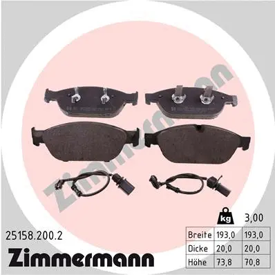 Brake Pad Set, disc brake (25158.200.2)
