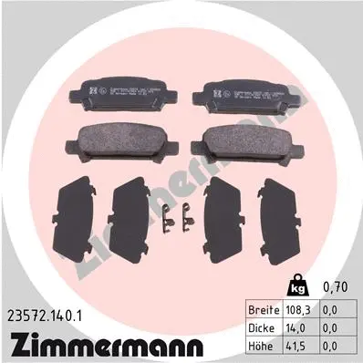 Brake Pad Set, disc brake (23572.140.1)