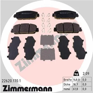 Brake Pad Set, disc brake (22620.170.1)