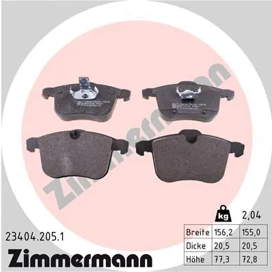 Brake Pad Set, disc brake (23404.205.1)