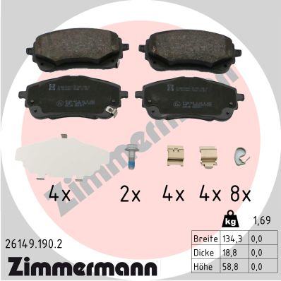 Brake Pad Set, disc brake (26149.190.2)