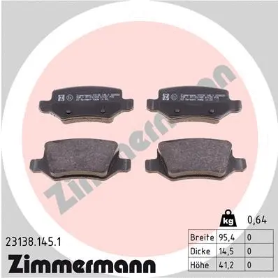 Brake Pad Set, disc brake (23138.145.1)