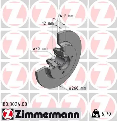 Brake Disc (180.3024.00)