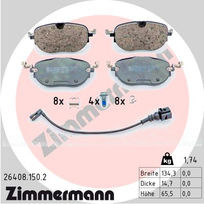 Brake Pad Set, disc brake (26408.150.2)