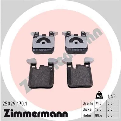 Brake Pad Set, disc brake (25029.170.1)