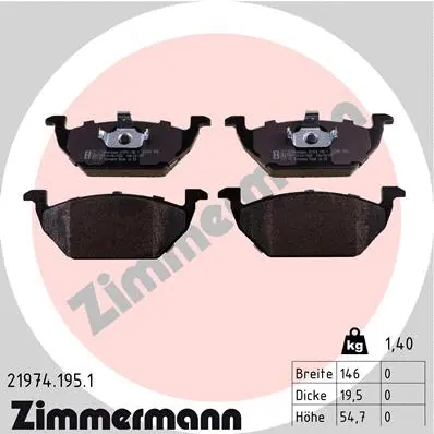 Brake Pad Set, disc brake (21974.195.1)