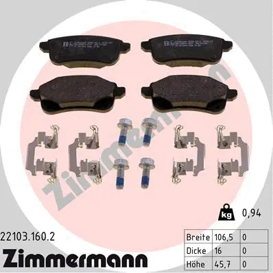 Brake Pad Set, disc brake (22103.160.2)