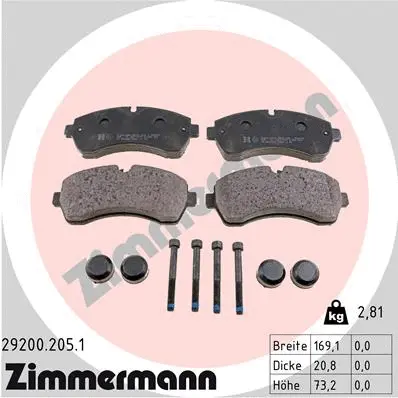 Brake Pad Set, disc brake (29200.205.1)