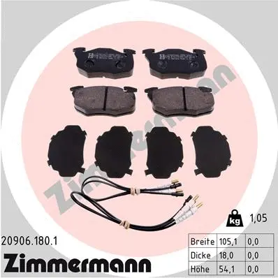 Brake Pad Set, disc brake (20906.180.1)
