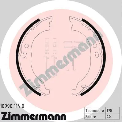 Brake Shoe Set, parking brake (10990.114.0)