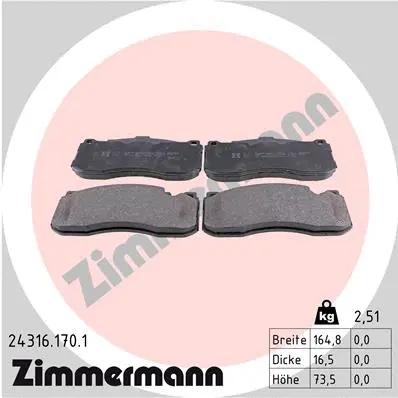Brake Pad Set, disc brake (24316.170.1)